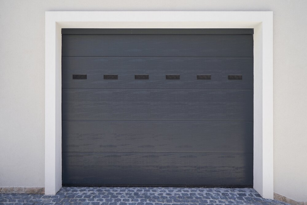 Modern,Gray,Ventilated,Garage,Door.,Automatic,Garage,Door